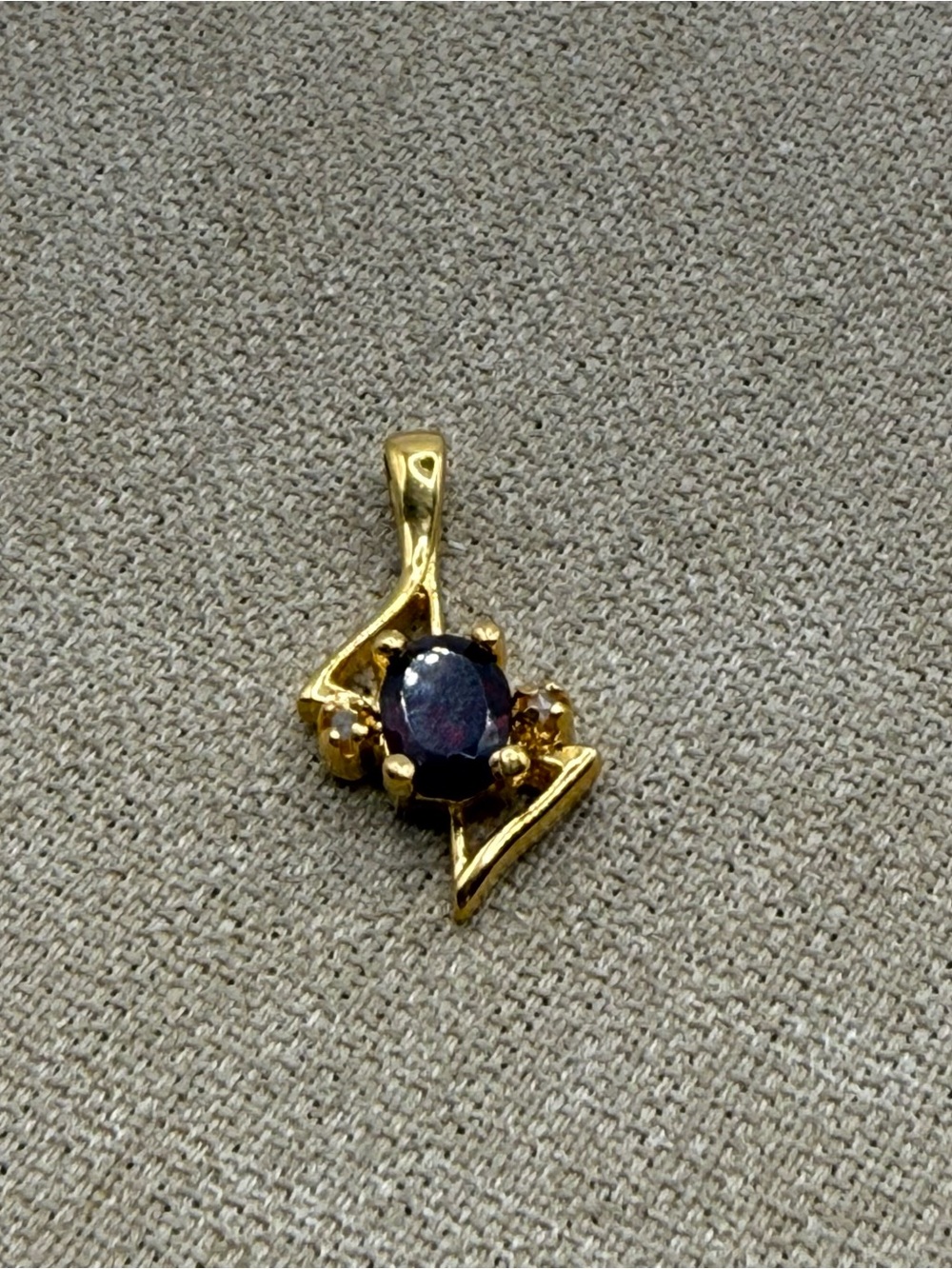 Gio Lind Gold Plated Garnet Accent Pendant -Elegant Deep Red Stone